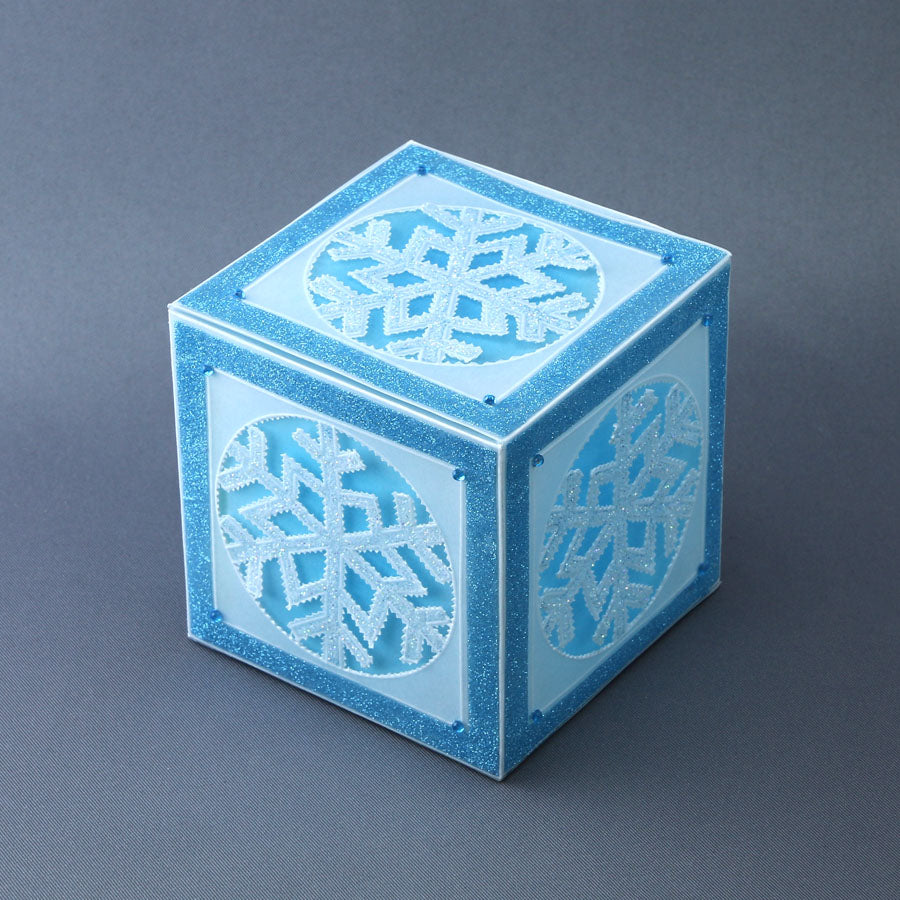 Christmas Cube Box Tem-plate A4 & Border Groovi Collection