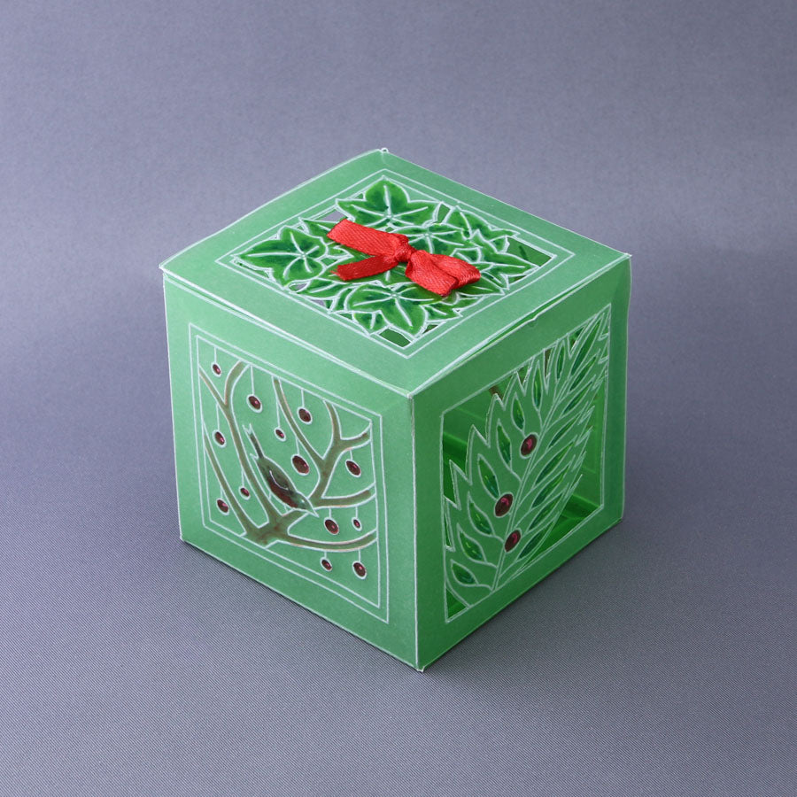 Christmas Cube Box Tem-plate A4 & Border Groovi Collection