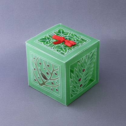 Christmas Cube Box Tem-plate A4 & Border Groovi Collection