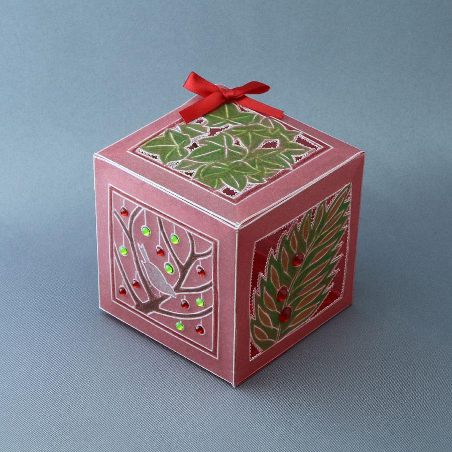 Christmas Cube Box Tem-plate A4 & Border Groovi Collection