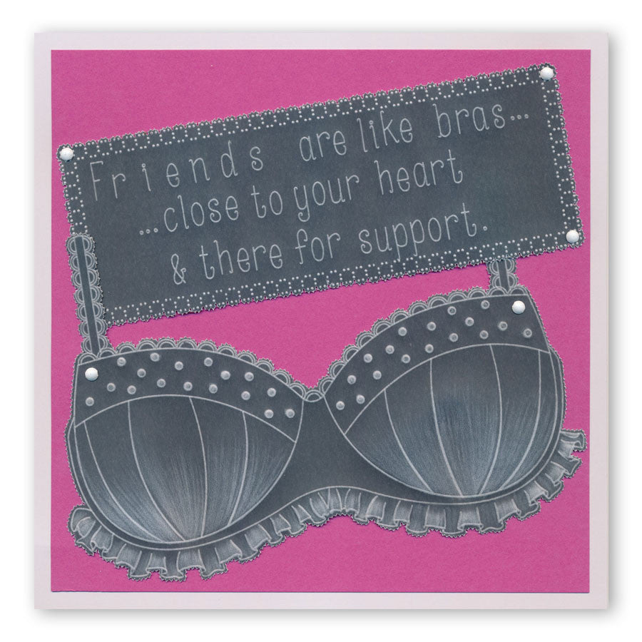 Oooh-La-La Knickers & Bra A4 Square Groovi Plate Set