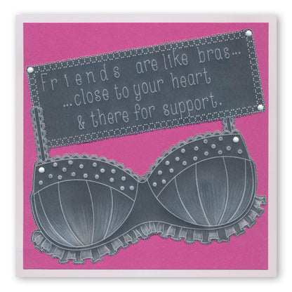 Oooh-La-La Knickers & Bra A4 Square Groovi Plate Set