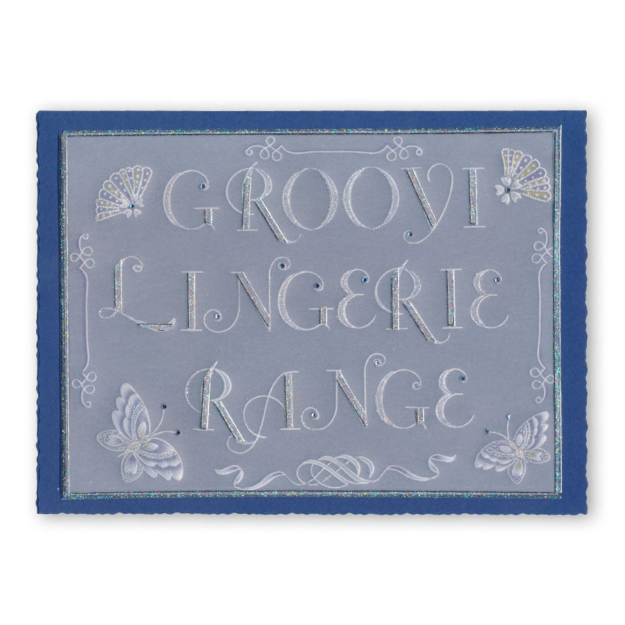 Oooh-La-La Knickers & Bra A4 Square Groovi Plate Set