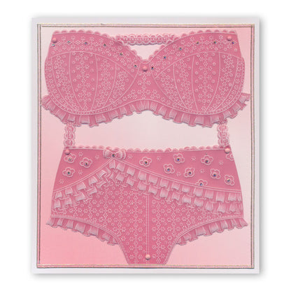 Oooh-La-La Knickers & Bra A4 Square Groovi Plate Set