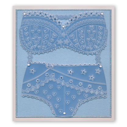 Oooh-La-La Knickers & Bra A4 Square Groovi Plate Set