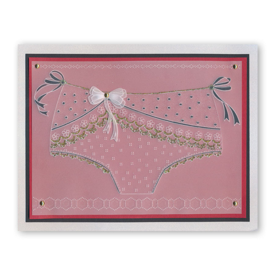 Oooh-La-La Knickers & Bra A4 Square Groovi Plate Set