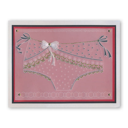 Oooh-La-La Knickers & Bra A4 Square Groovi Plate Set