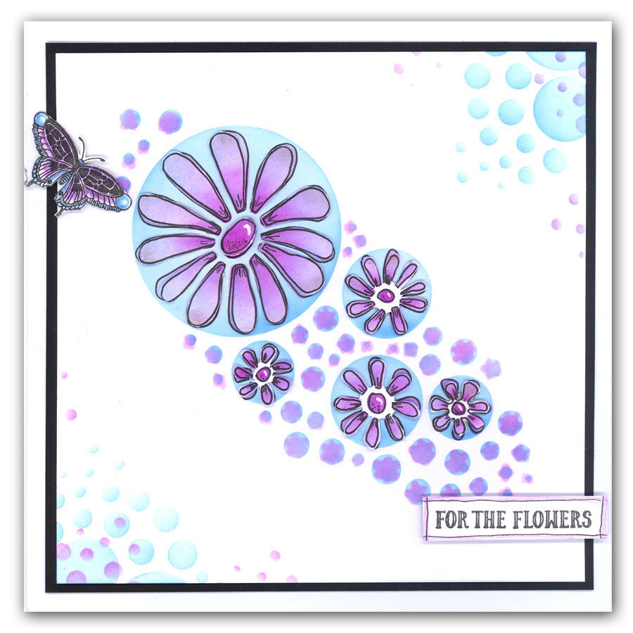 Jo's Bubbles & Flower Power 7" x 7" Stencil Collection