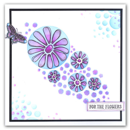 Jo's Bubbles & Flower Power 7" x 7" Stencil Collection
