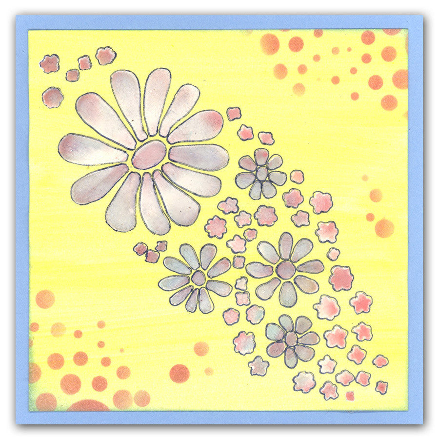 Jo's Bubbles & Flower Power 7" x 7" Stencil Collection