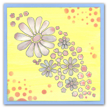 Jo's Bubbles & Flower Power 7" x 7" Stencil Collection