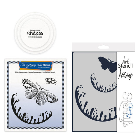 Cherry's Funky Butterfly Stamp, Mask, Stencil & Circle Stampboards Trio