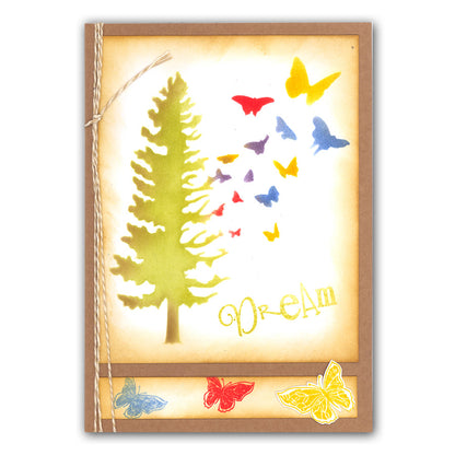 Butterfly Tree 7" x 7" Stencil