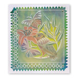Leafy Butterflies & Bird Round A5 Square Groovi Plate