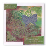 Leafy Butterfly Round A5 Square Groovi Plate