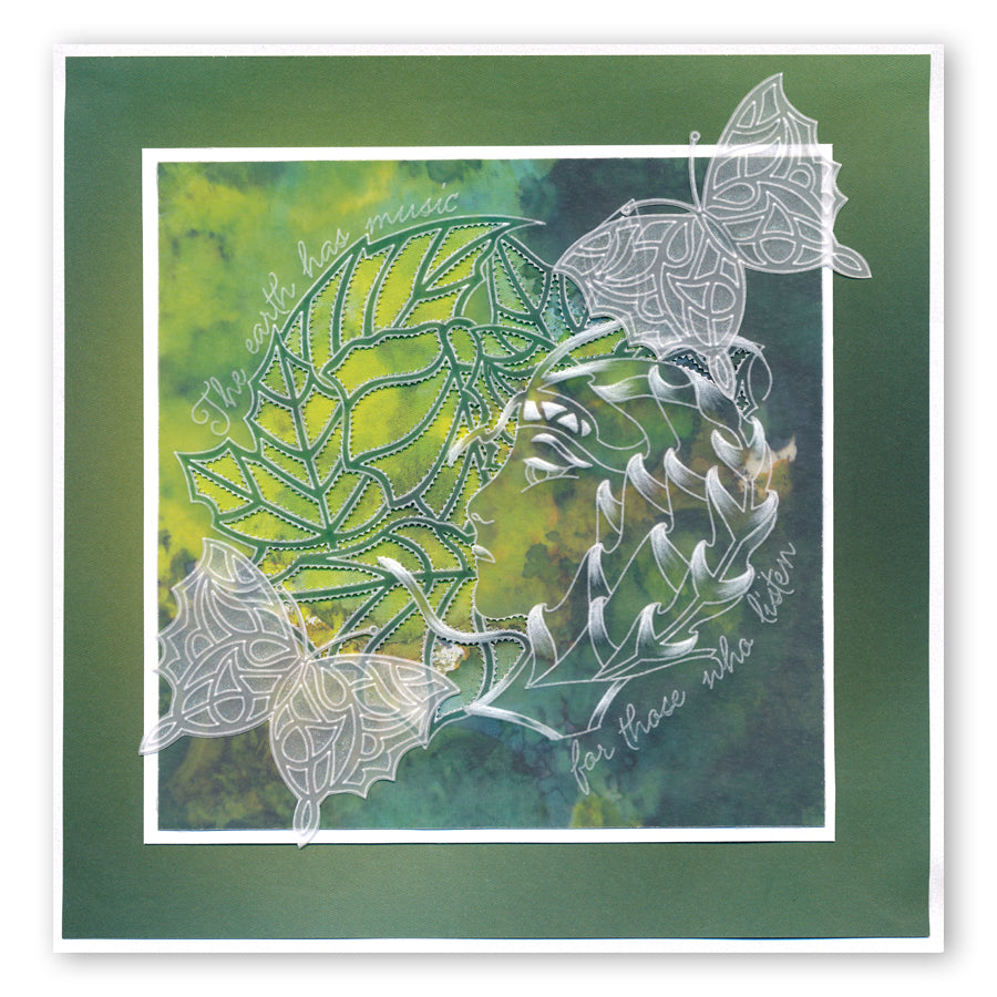 CLEARANCE Leafy Butterfly Round A5 Square Groovi Plate