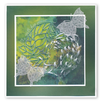 CLEARANCE Leafy Butterfly Round A5 Square Groovi Plate