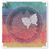 Leafy Butterfly Round A5 Square Groovi Plate