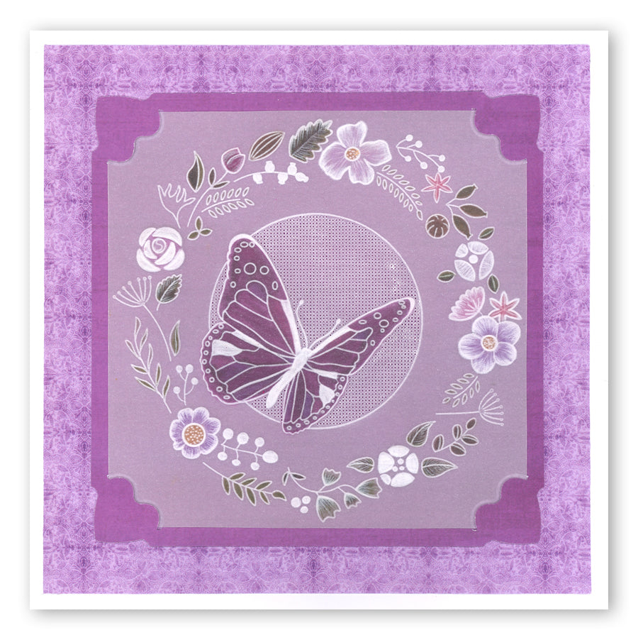 Butterfly Wreath A5 Square Groovi Plate