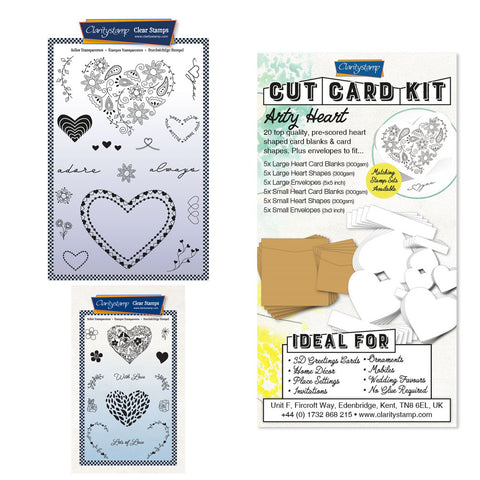 Clarity Cut Card Kit - Arty Heart Collection