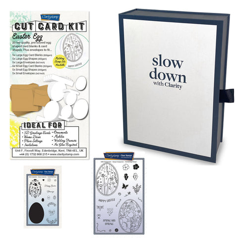 Slow Down with Clarity Cut Card Kit - Easter Egg Collection & Free Deluxe Book Box Storage
