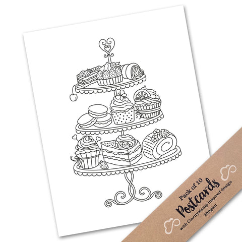 Pack of 10 Postcards - Cake Stand