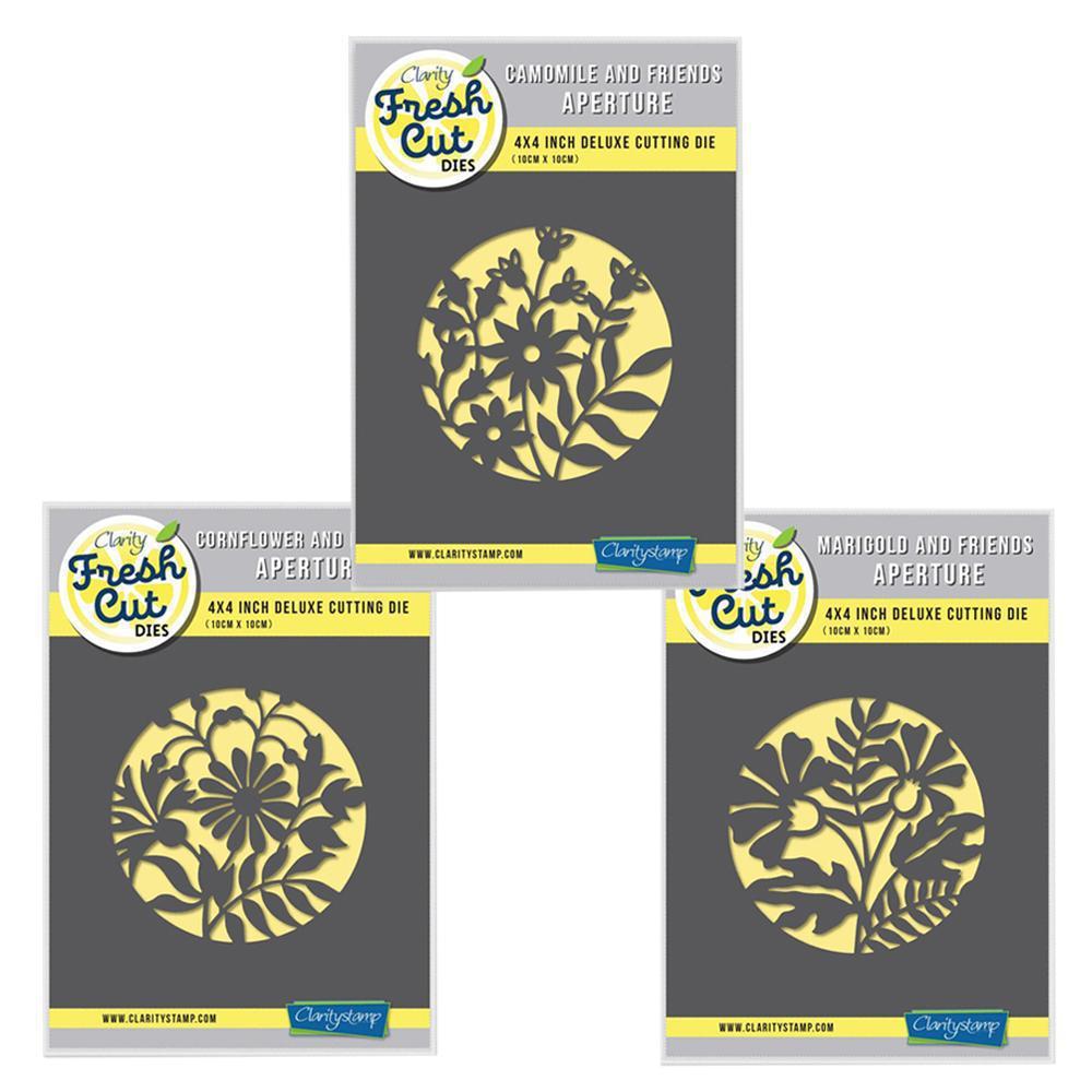 Floral Friends Aperture Die Trio: Set 1 (Camomile, Cornflower, Marigold)