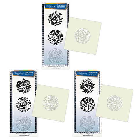 Camomile Cornflower Marigold Three Way Overlay A5 Slim Stamp