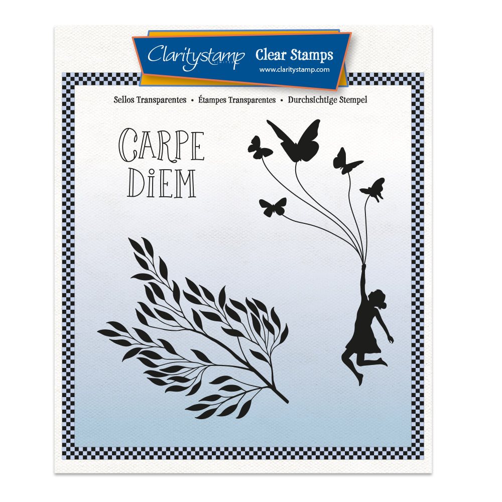 Flutterby Carpe Diem A5 Square Stamp Set