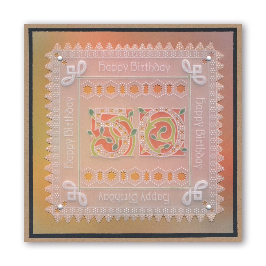 Large Celtic Illuminated Numbers A5 Square Groovi Plate