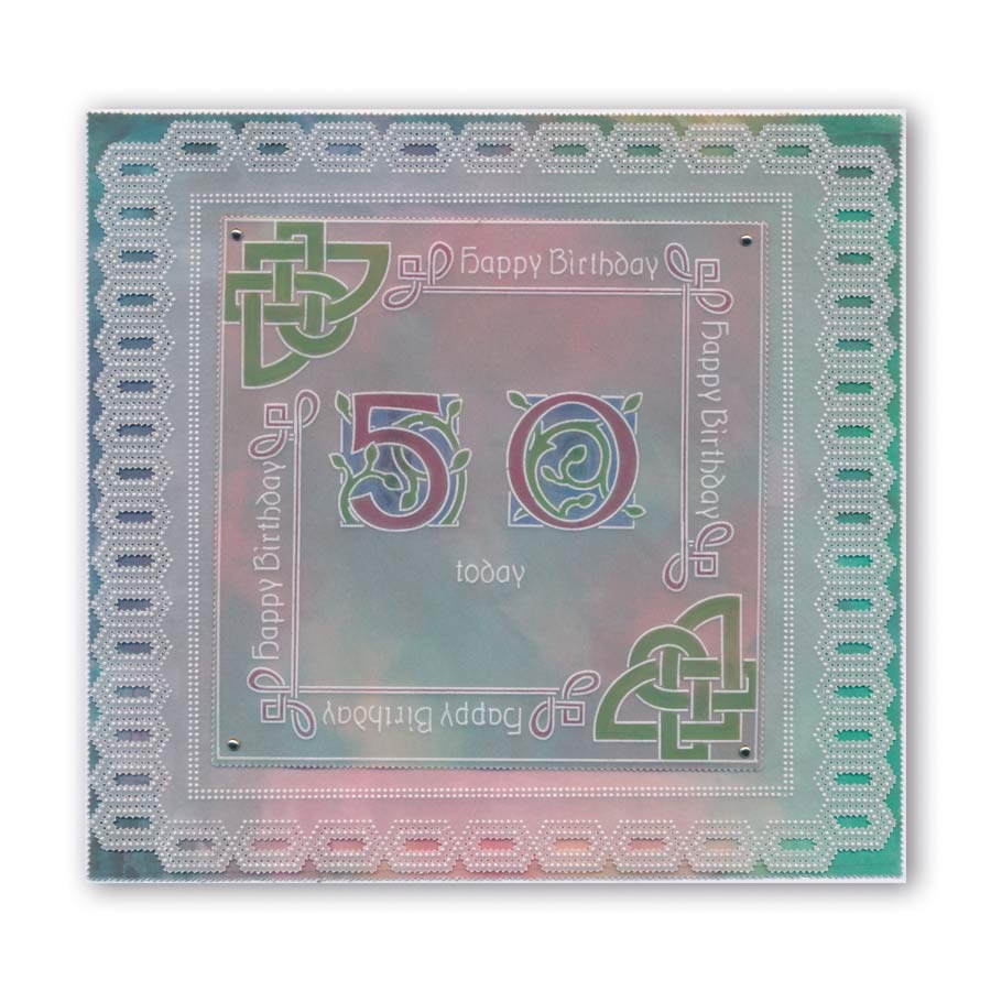 Large Celtic Illuminated Numbers A5 Square Groovi Plate