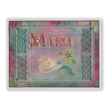 Small Celtic Illuminated Alphabet A5 Square Groovi Plate