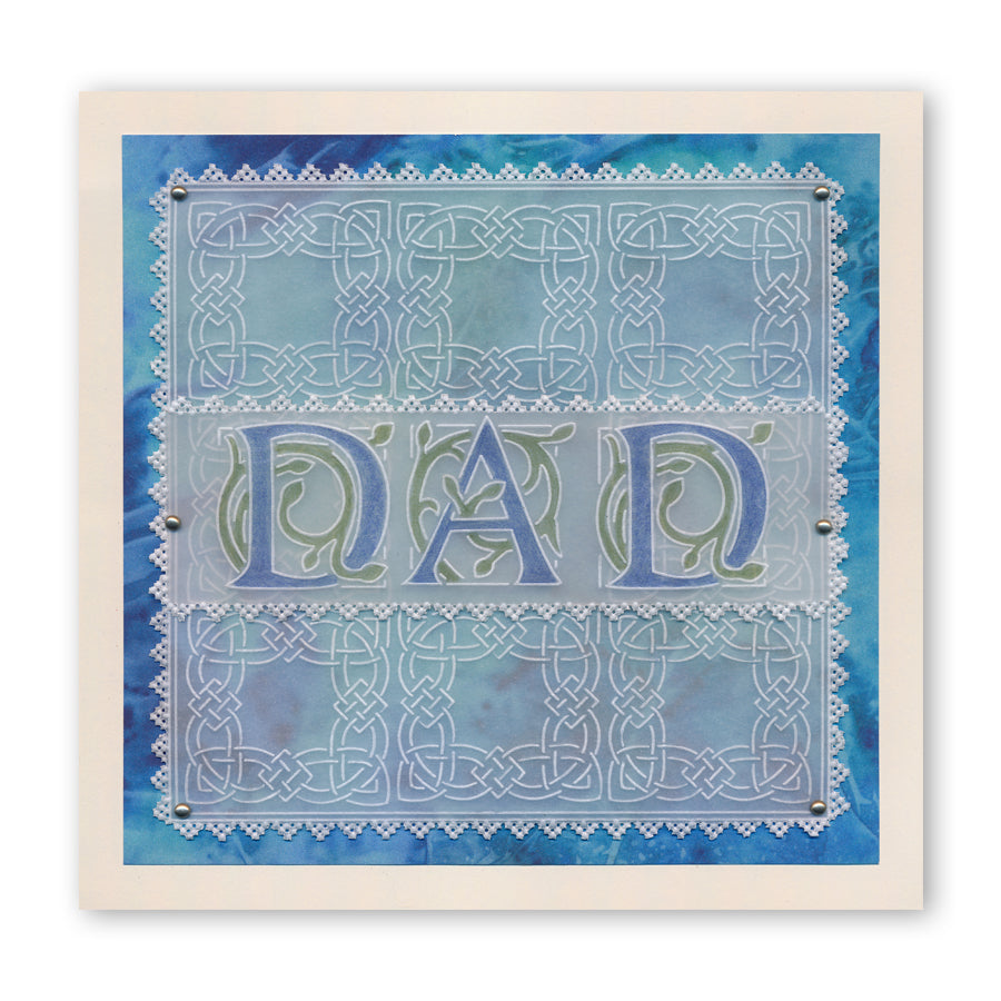 Large Celtic Illuminated Alphabet A4 Square Groovi Plate