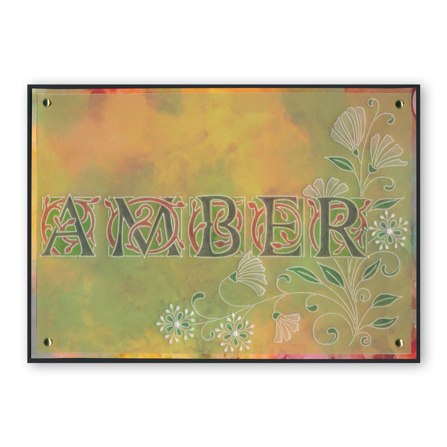 Large Celtic Illuminated Alphabet A4 Square Groovi Plate