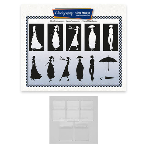 Barbara's Clarity Characters Silhouettes A5 Stamp & Mounts Set