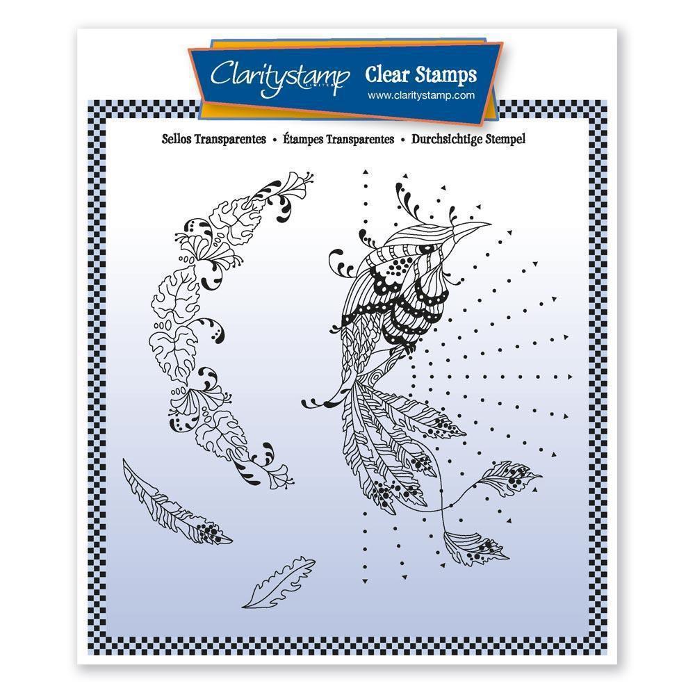 CLEARANCE Wild & Beautiful Bird of Paradise & Leafy Flourish A5 Square Stamp Set