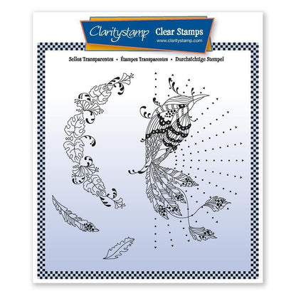 CLEARANCE Wild & Beautiful Bird of Paradise & Leafy Flourish A5 Square Stamp Set