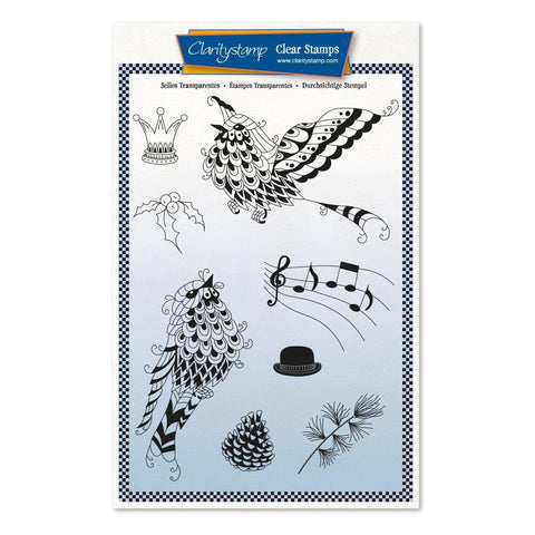 Cherry's Mythical Songbirds A5 Stamp & Mask Set