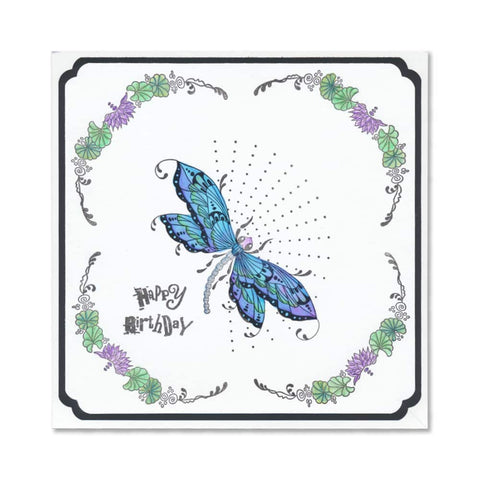 Cherry's Dragonfly & Pretty Flourish A5 Square Stamp Set