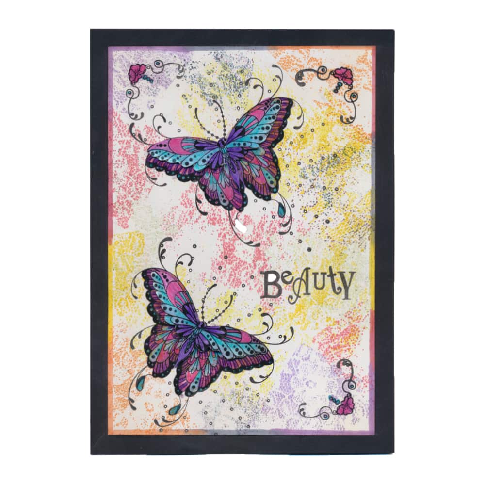 CLEARANCE Wild & Beautiful - Butterfly & Floral Flourish A5 Square Stamp Set