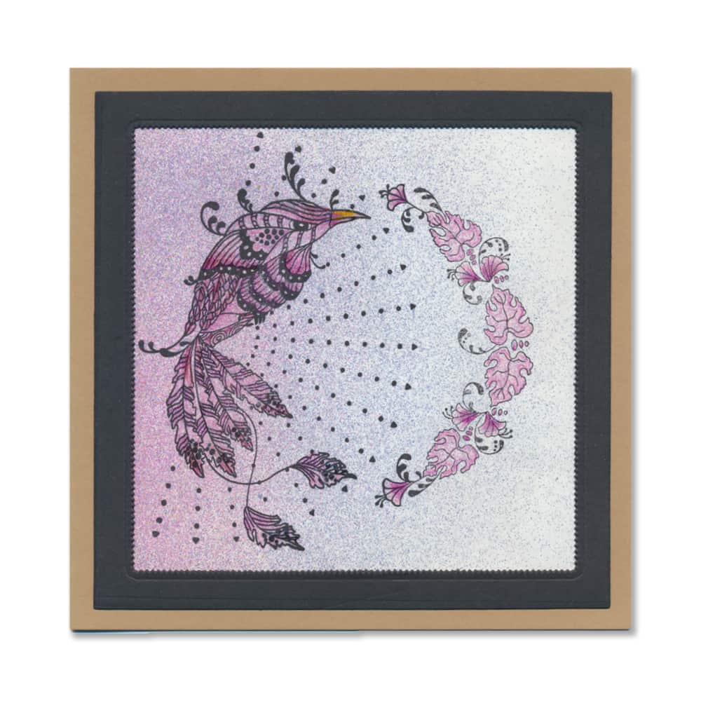 CLEARANCE Wild & Beautiful Bird of Paradise & Leafy Flourish A5 Square Stamp Set