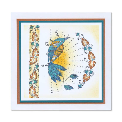 CLEARANCE Wild & Beautiful Bird of Paradise & Leafy Flourish A5 Square Stamp Set