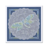 Cherry's Dragonfly & Pretty Flourish A5 Square Groovi Plate