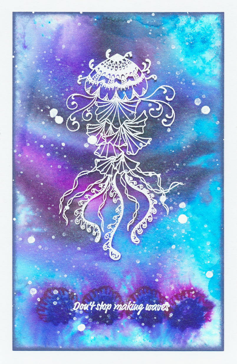 CLEARANCE Wild & Beautiful -  Under the Sea - Jellyfish A5 Square Stamp Set