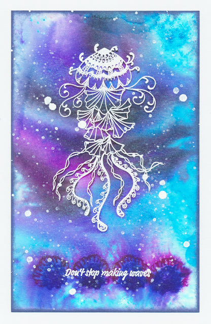 CLEARANCE Wild & Beautiful -  Under the Sea - Jellyfish A5 Square Stamp Set