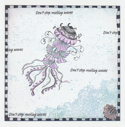 CLEARANCE Wild & Beautiful -  Under the Sea - Jellyfish A5 Square Stamp Set