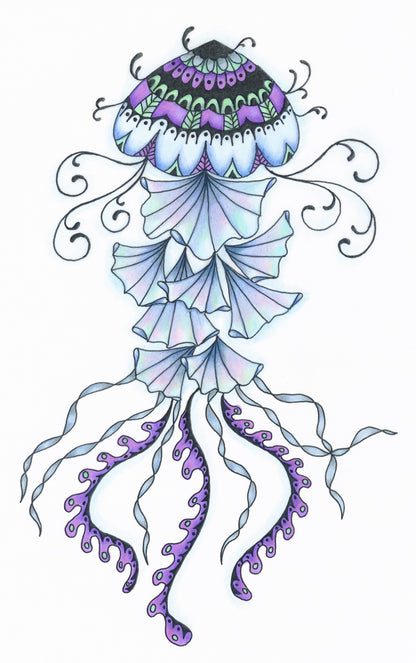 CLEARANCE Wild & Beautiful -  Under the Sea - Jellyfish A5 Square Stamp Set