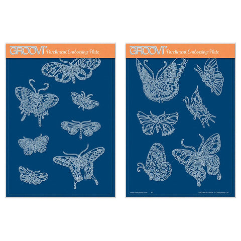Cherry's Butterflies & Moths - Set 1 & 2 A5 Groovi Plate Duo
