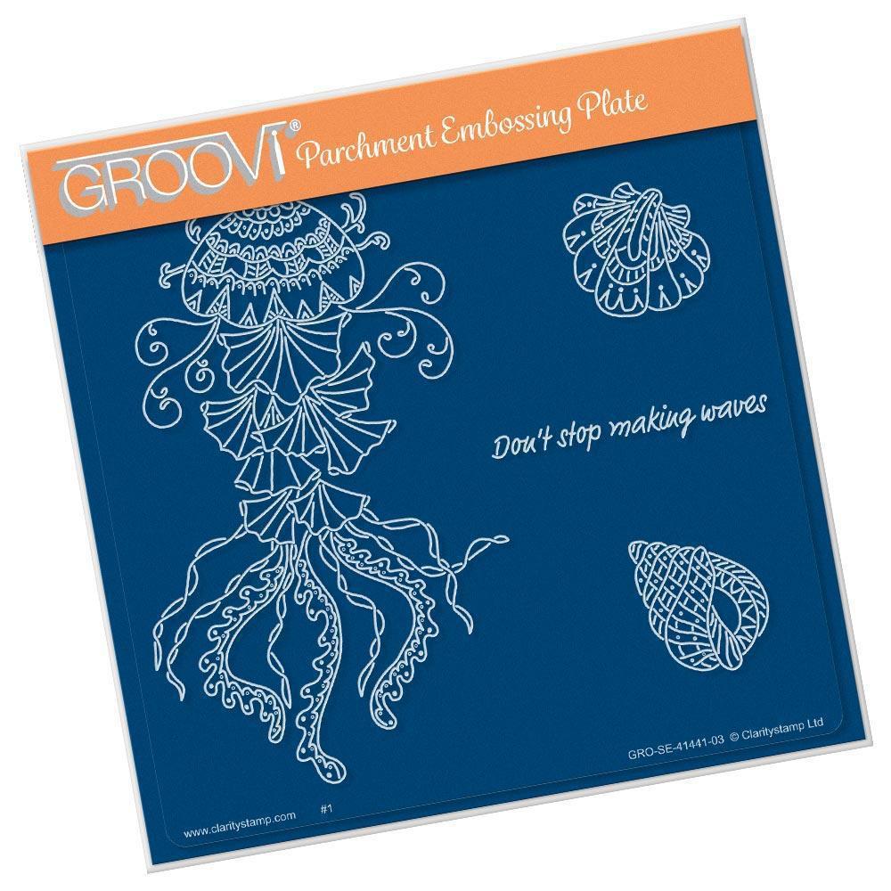 CLEARANCE Under the Sea - Jellyfish A5 Square Groovi Plate
