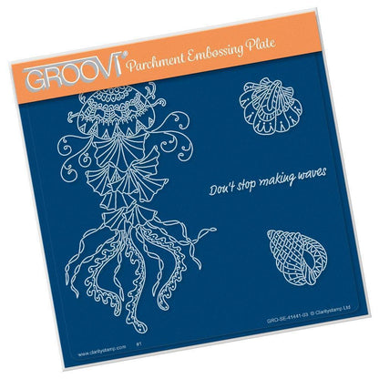 CLEARANCE Under the Sea - Jellyfish A5 Square Groovi Plate